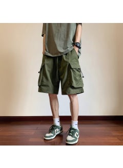 Buy Summer Mens Cargo Shorts Casual Loose Fit Green in UAE