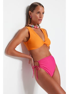 Buy Fuchsia Cut Out/Window High Waist Bikini Bottom TBESS23BA00018 in Egypt