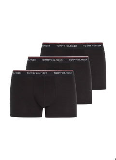 Buy Men's 3-Pack Premium Essential Trunks Underwear Bottoms, Black in Saudi Arabia