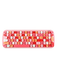 اشتري candy BT Wireless BT Keyboard Mixed Color 100 Key Circular Keycap Mini Portable Girls Keyboard for Phone/Tablet/Laptop Pink في السعودية