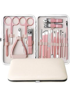 Buy Nail Clippers Set 18pcs Pedicure Manicure Tool Kit with Acne Needle Nail File Trimmer Nose Hair Eyebrow Scissors Tool for Hand Foot in UAE