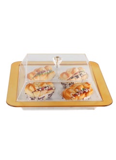 اشتري Serving Tray - Acrylic Spill Proof Rectangular Countertop Decorative Tray For Serving Appetizer, Cakes, Breakfast, Candy, Sweets, Fruit, Bread tray for Home & Office(31 CM) في الامارات