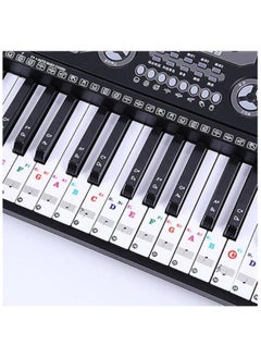 Buy Transparent Detachable Removable Music Decal Notes Color Piano Keyboard Stickers for 37/49/61/88 Key Keyboards Spectrum Sticker in UAE