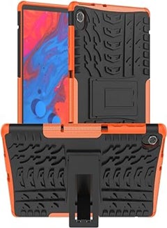 اشتري Dl3 Mobilak Case For Lenovo Tab M10 FHD Plus 10.3" [2nd Gen] 2020 (TB-X606F/X) / K10 2021 (TB-X6C6F), Hybrid Rugged Armor Heavy Duty 2 in 1 TPU + PC Dual Layer Shockproof Case with Kickstand (Orange) في مصر
