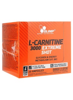 Buy L-Carnitine 3000 Extreme Shot Orange 20 x 25ml in UAE