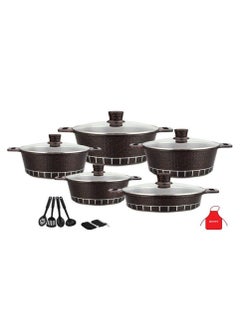 Buy 17-Piece Granite Cookware Set 7000 Black in UAE