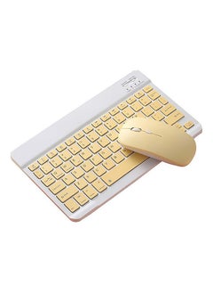 Buy 2-Piece Portable Smart BT Keyboard and Mouse Set Yellow in Saudi Arabia