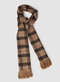 Buy Double Face Solid & Plaid Check/Carreau/Stripe Pattern Wool Winter Scarf/Shawl/Wrap/Keffiyeh/Headscarf/Blanket For Men & Women - Small Size 30x150cm - P01 Camel in Egypt