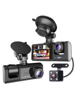 Buy 1080P DVR Dash Camera Front & Inside & Rear Camera Driving Recorder in Saudi Arabia