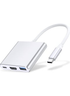 اشتري 3-in-1 USB C Hub with 100W Power Delivery USB 3.0 & 4K HDMI for 2022-2016 MacBook Pro New Mac Air/Surface/Chrome/Steam Deck More Stable Driver Adapter في السعودية