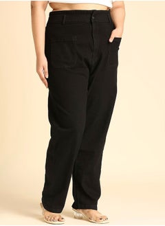 اشتري Plus Solid High Rise Jeans with Pockets في السعودية