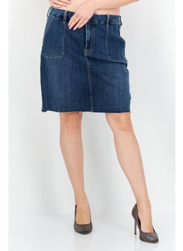 اشتري Women Solid Mini Denim Skirt, Blue في الامارات