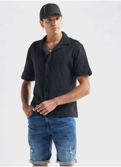 Buy Textured Regular Fit Shirt in Saudi Arabia