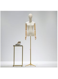 اشتري Female Mannequin Torso Women Dress Forms for Sewing Manicanequin Body High Stability Gold Metal Stand for Clothing Dress Jewelry Display في الامارات