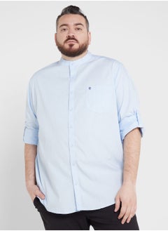 Buy Thomas Scott Plus Size Slim Fit Mandarin Collar Casual Cotton Shirt in Saudi Arabia