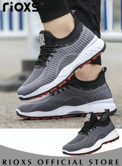 Buy Men's Athletic Casual Hiking Shoes Lightweight Outdoor Running Shoes Mesh Breathable Fashion Sneakers in Saudi Arabia