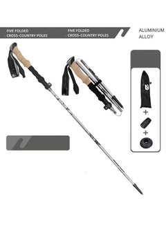 Buy Trekking Poles - Collapsible Hiking Poles, Lightweight Walking Sticks for Hiking, 7075 Aluminum Alloy Hiking Sticks with Double Lock & Telescopic for Women Men, Camping in Saudi Arabia