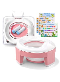 اشتري Mcgmitt Portable Potty Seat For Kids Travel - Foldable Training Toilet Chair For Toddler Girls With Storage Bags For Outdoor And Indoor Easy To Clean Pink في الامارات