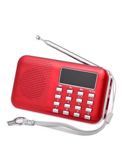 Buy Digital Portable MP3 Speaker Mini FM Radio V429 Red/White in Saudi Arabia