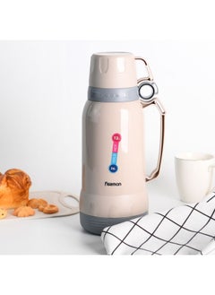 اشتري Fissman Vacuum Bottle with Plastic Case and Glass Liner - Grey - 1800 ml في الامارات