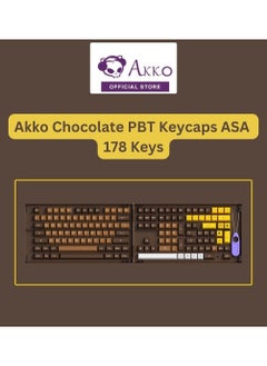 اشتري Akko Chocolate 178-Key ASA Profile PBT Double-Shot Full Keycap Set for Mechanical Keyboards with Collection Box في الامارات