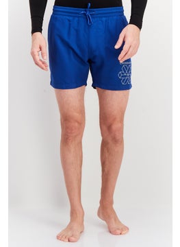 Buy Men Brand Logo Board Shorts Swimwear, Blue in UAE