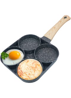 اشتري Egg Fry Pan Non Stick Pancake Pan 4 Cup Cookware Pancake, Omelette Pan Aluminum Egg Cooker في السعودية
