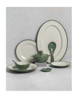 Buy Luxury dinner plate set, with colorful edges, microwave and dishwasher safe. in Saudi Arabia