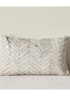 Buy Kaan Chevron Harion Beaded Filled Cushion 30x50 cm in Saudi Arabia