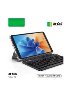 Buy M129 tablet 8-inch screen 8GB RAM 512GB storage space supports 5G Wi-Fi connection latest version (green) in UAE