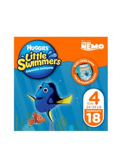 Buy Little Swimmers Baby Swim Disposable Diapers Size 4-M-18ct in UAE