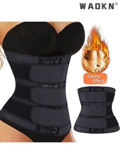 Buy Women Waist Trainer Cincher Corset Tummy Control Workout Sweat Band Slimmer Belly Belt Weight Loss Sports Girdle in UAE