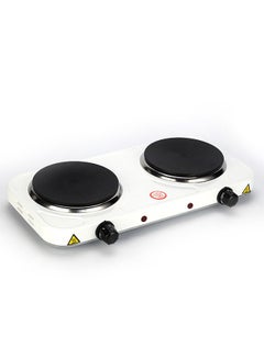 Buy 2000W Double Electric Hot Plate Electric Stove&Heater with Power Indicator Light F-012E White in Saudi Arabia
