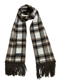 Buy Plaid Check/Carreau/Stripe Pattern Winter Scarf/Shawl/Wrap/Keffiyeh/Headscarf/Blanket For Men & Women - Small Size 30x150cm - P07 White / Camel in Egypt