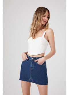 اشتري Recycled Cotton Denim Mini Skirt في مصر