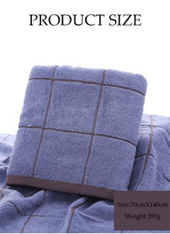 Buy 100% Cotton, Clean Bath Towel, Extra Thick Premium Cotton Highly Absorbent Towel for Bathroom, Beach Towel, Shower and Home (70 x 140 cm, Blue Grey) in Saudi Arabia