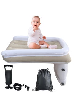 اشتري Inflatable Toddler Travel Bed, Kids Airplane Bed, Travel Foot Rest Pillow for Toddler Included Inflatable Travel Bed, Manual Inflatable Pump, Travel Bag في السعودية