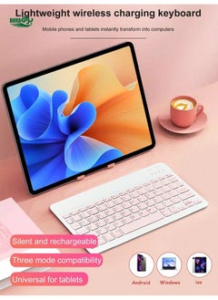 Buy Ultra-Thin & Portable Wireless Keyboard, Silent Design, Suitable For Girls, Compatible With Smartphones, Laptops And Tablets With 10-Inch Square Keys, Bluetooth Connection, Compatible With 3 Operating Systems in UAE