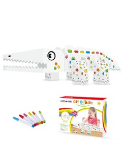 Buy Eazy Kids - DIY Doodle Coloring Kit w/ Set of 6 Sketch Pens - Crocodile in UAE