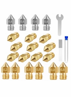 Buy 26 PCS 3D Printer Nozzles Cleaning Kit, MK8 3D Printer Extruder Nozzles Compatible with Creality Ender 3 pro-Ender 5 pro-CR 10 and so on Band Cleaning Needles, 3D Printer Nozzle Wrench in Saudi Arabia
