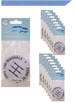 Buy Car Hanging Paper Card Air Freshener - Scent : Black Ice (Pack Of 15 Pcs) For Car in UAE