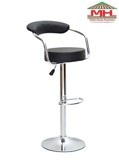 Buy Adjustable Swivel Barstools, PU Leather With Chrome Base, Pub Counter, Multi Function Chair (BC03-BLACK) in UAE