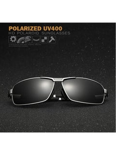 اشتري Designer Polarized Rectangular Sunglasses Black في السعودية