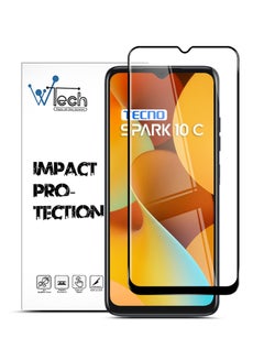 Buy Premium E2E Full Glue Full Cover Tempered Glass Screen Protector For Tecno Spark 10C 4G 2023 Clear/Black in Saudi Arabia