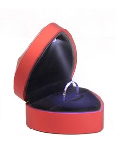 اشتري Heart Shaped Ring Gift Box with LED Light, Earrings Jewellry Display Gift Box for Wedding Engagement Birthday and Anniversary(Red) في السعودية