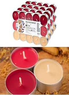 اشتري Ikea VINTERFINT Gingerbread Cookie Scented Tealight Candles, Red/Beige, 3.5h Burn Time - Set of 120 في مصر