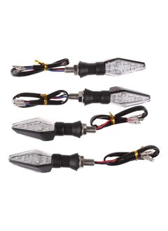 Buy 4-Piece Motorbike LED Turn Signals Amber Flasher Light Set in UAE