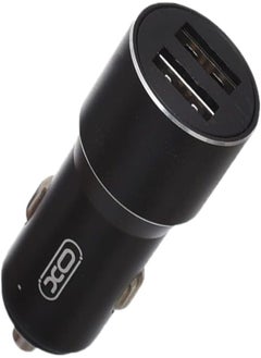 Buy XO TZ09 Car Charger Suit And Lightning Cable With 2.1A Max 12W Output And 2 USB Output 1000MM Set Of 2 Pieces - Black in Egypt