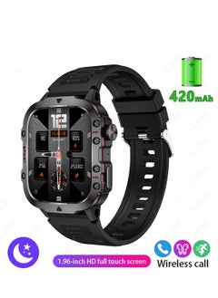 اشتري LIGE 1.96 HD Screen 420 mAh Sports Smart Watch Men Waterproof Bluetooth Calling Health Monitoring 100+ Sports Mode Men Smart Watches في السعودية