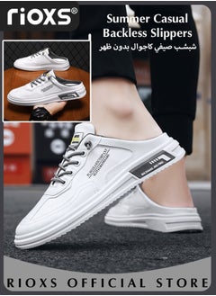 Buy Men's Summer Casual Backless Slippers Mesh Fabric Breathable Upper Slip-on Sandals Comfortable Sport Slippers in UAE